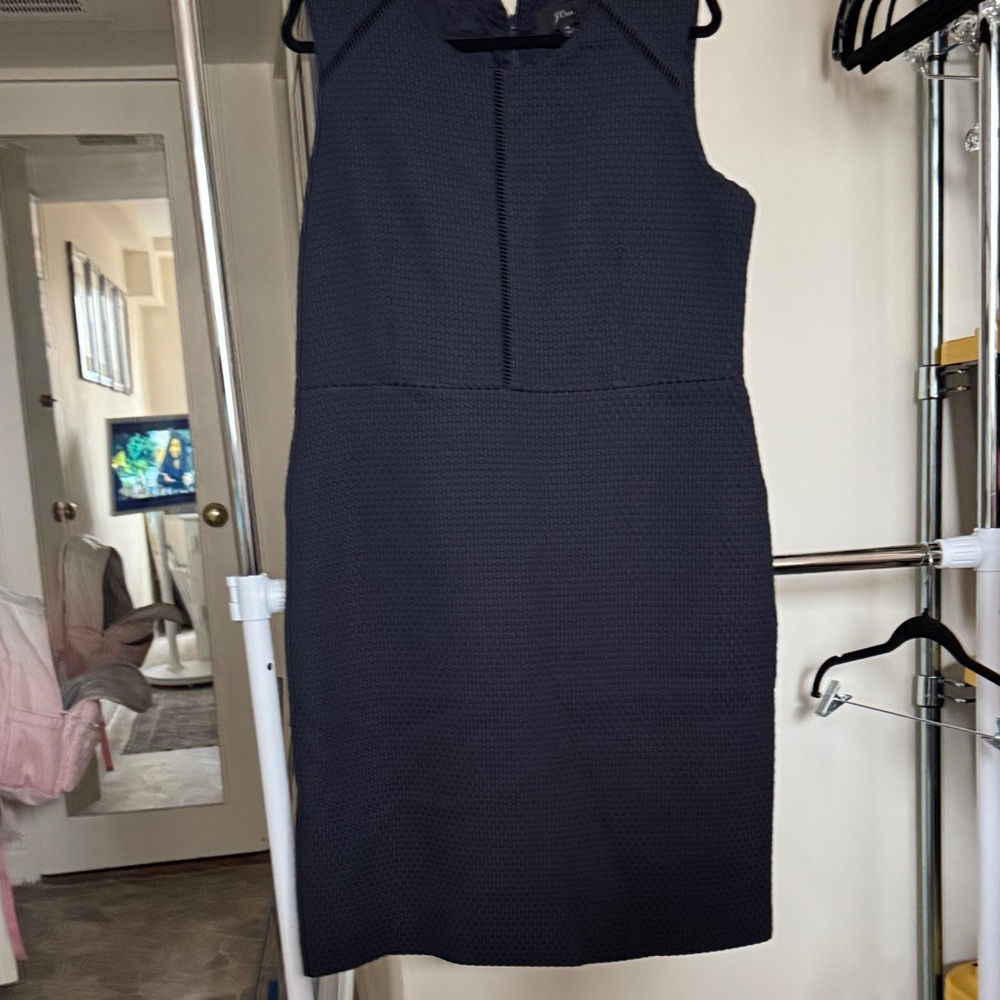 J Crew Navy Sheath Dress with elevated details and side pockets size 16